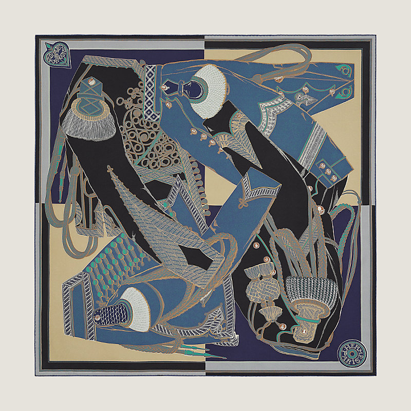 Zouaves et Dragons wash scarf 90 | Hermès UAE
